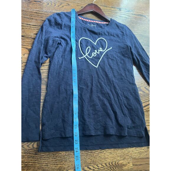 Talbots women’s crewneck top Sz. S Petite navy heart embroidery NWOT - Picture 7 of 9